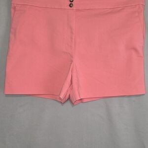 LOFT Coral Pink High-Waist Stretch Shorts 16